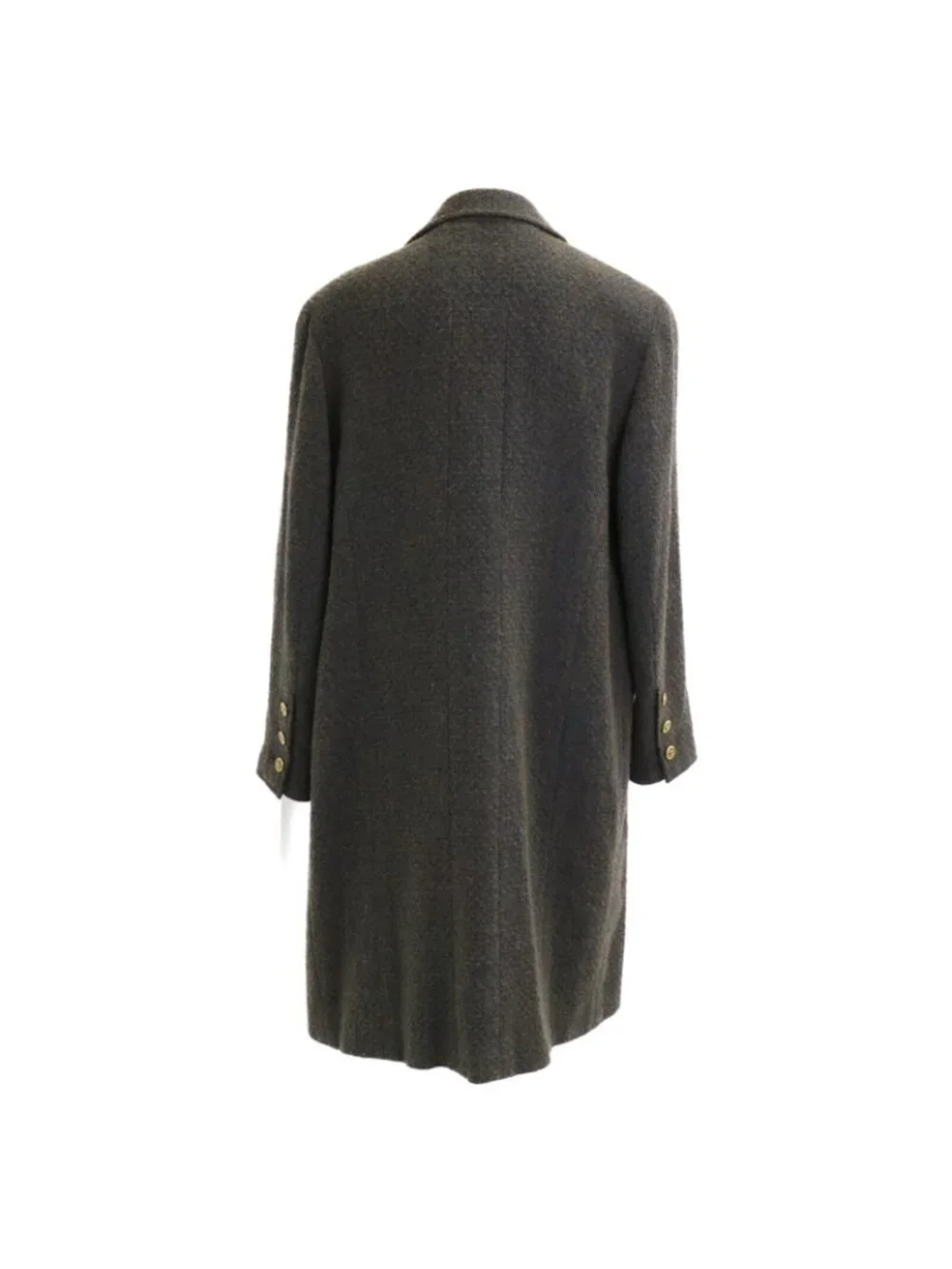 Chanel CC Logo Button Alpaca Mixed Tweed Long 44 Jacket
